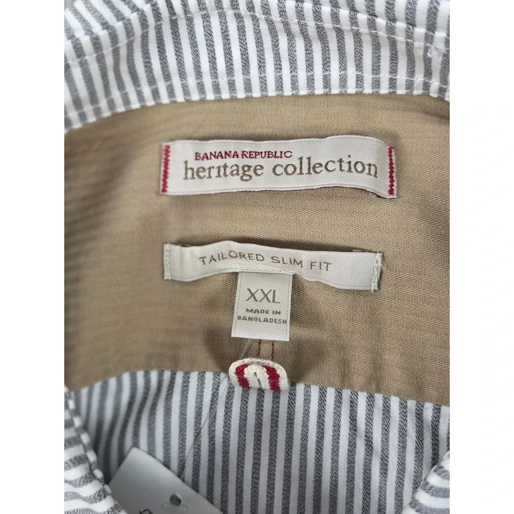 Banana Republic Heritage Collection Shirt 2XL Tailored Slim Fit Button Up NEW